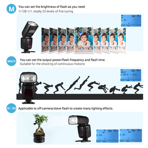 Cámara inalámbrica Universal, luz Flash portátil para vídeo, iluminación de fotografía, Speedlite GN33, pantalla LCD para cámaras DSLR, 2022 - Product Image 6