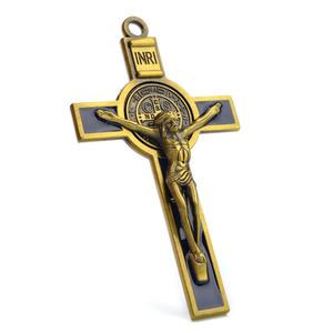 Pendentif Croix Chapelet en Bronze Antique Catholique Saint Benoît Crucifix <span class=keywords><strong>77</strong></span>*44mm - Product Image 3