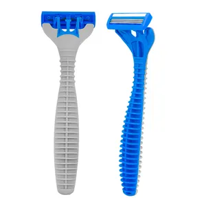 B363DL best selling triple three 3 blade shaving razor blade system razor with soft touch grip handle for man male woman
