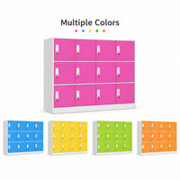 Armoire métallique pour enfants avec 12 portes roses verrouillables, meuble de rangement en acier pour salle de classe, préscolaire et maternelle