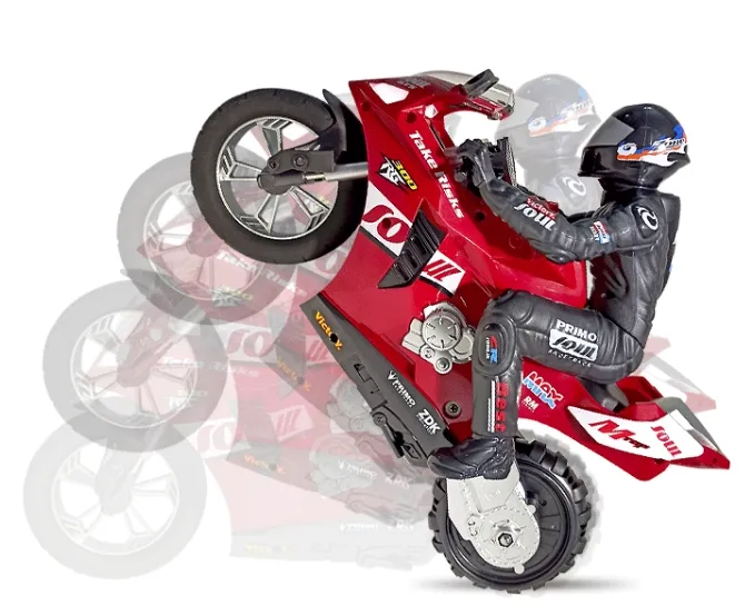 2,4G RC motocicleta acrobática eléctrica control remoto luz música niños juguetes regalo