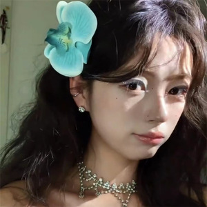 Atmosphère 3D Phalaenopsis Fleur <span class=keywords><strong>Barrettes</strong></span> Clip Latéral Fleur Artificielle Modélisation Coiffe Pince À Cheveux <span class=keywords><strong>Barrettes</strong></span> - Product Image 4