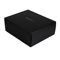 Caja de Cartón Corrugado Negra Personalizada con Logotipo |   Empaque Plegable Premium para Envíos y Regalos