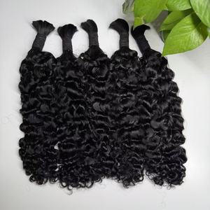 Extensions de cheveux en gros 100% naturels, cheveux indiens bouclés en vrac, cheveux bohèmes pour tressage, sans nœuds - Product Image 3