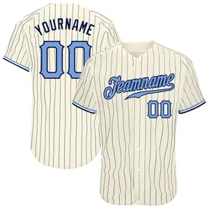 Atacado Pinstripe Baseball Wear High End Baseball Camisas Jersey Custom Baseball Fan Jersey