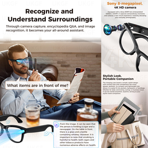 New 8MP Camera Smart AI <b>Glasses</b> 3600mAh Charging <b>Case</b> Power Bank 1080P HD Camera ChatGPT 32GB Translation Video Sunglasses - Product Image 5