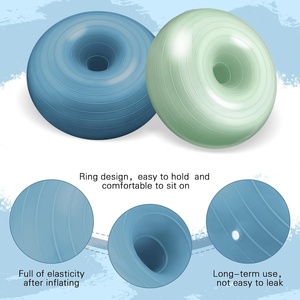 Chaises de yoga gonflables flexibles pour la salle de classe, pompe, ballon d'exercice en PVC en forme de donut, entraînement d'équilibre et de stabilité, maison, bureau, salle de sport, entraînement - Product Image 2