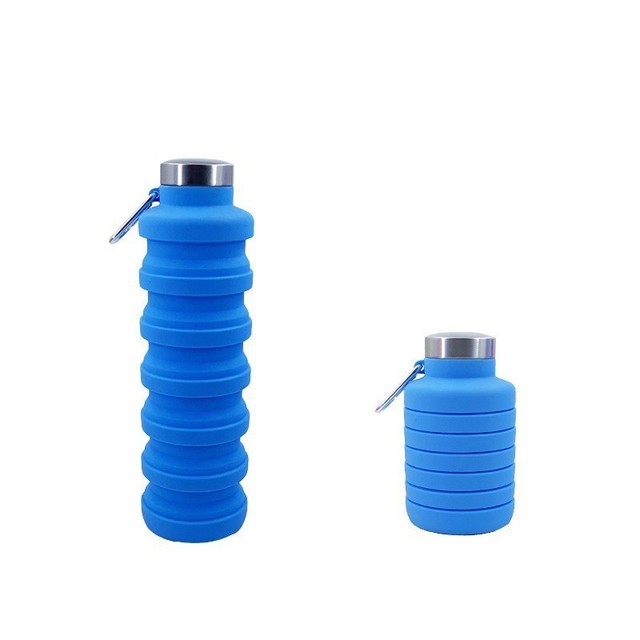 Wholesale 500ML Silicone Collapsible Foldable Travel Water Bottle Direct Drinking Lid Camping Boiling Applicable Eco-Friendly
