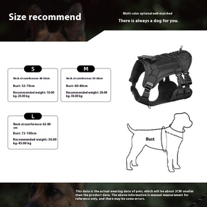 Yeni katı desen yastıklı köpek göğü<span class=keywords><strong>s</strong></span> geri yelek düğmesi kapatma Oxford bez malzeme büyük köpekler Pet taktik tasma stok toptan - Product Image 3