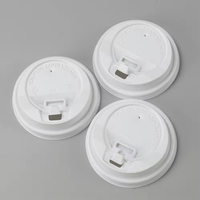 Couvre-gobelet en plastique PS blanc jetable personnalisé de 90 mm 80 mm pour gobelet à café, boisson chaude, sans paille