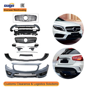 GUGO 2015 <span class=keywords><strong>GLA</strong></span> <span class=keywords><strong>45</strong></span> AMG Pare-chocs avant et arrière chromés en ABS, pièces automobiles, kit carrosserie pour Mercedes-Benz <span class=keywords><strong>GLA</strong></span> X156 2014-2019, mise à niveau nouvelle - Product Image 1