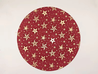 Magnifique set de table rond en jute rouge, résistant à la chaleur, écologique, 38 cm, motif flocon de neige doré, pour Noël, décoration chaleureuse, fête, table à manger