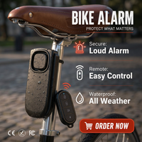 Laute 113dB Kabellose Diebstahlwarnanlage mit Fernbedienung für E-Bike/Motorrad/Van/Fahrrad, Alarmsensor IP65 Wasserdicht