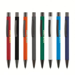 Promotion Soft Rubber Aluminum Metal <b>Ballpoint</b> <b>Pen</b> With Custom Advertising Press Printable Logo for Hotel Station - Product Image 3