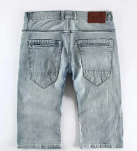 Short en jean personnalisé 100% coton pour hommes Indigo solide style droit bouton décoration printemps automne décontracté taille mi-ODM ODM - Product Image 3