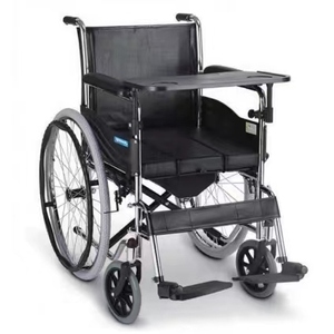 Fabricantes de sillas de ruedas Venta al por mayor Muebles de hospital Acero Manual Silla de ruedas plegable <span class=keywords><strong>China</strong></span> Negro Soporte técnico en línea - Product Image 1