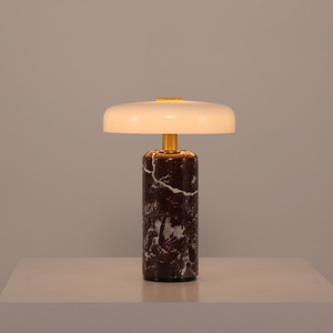 Lampu Meja Marmer Mewah Kontrol Sentuh, Lampu Meja Batu Modern Isi Ulang Tanpa Kabel untuk Dekorasi Rumah, Bar, Kafe - Product Image 1