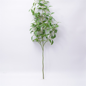 Brilliantart Plante Artificielle Feuillage d'Eucalyptus Vert <span class=keywords><strong>Tige</strong></span> Verte Branches d'<span class=keywords><strong>Olivier</strong></span> en Tissu/Plastique/Fil de Fer Résistant aux UV - Product Image 2