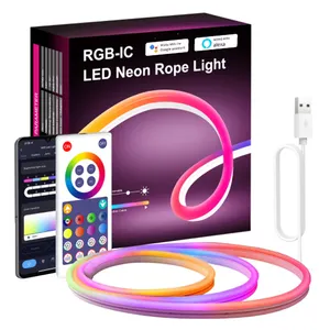 Smart LED Neon Ribbon Compatible with Google Assistant & Alexa Suitable for Game Room