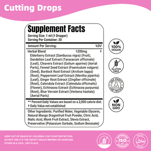 Gouttes orales amincissantes Cutting Drops, Complément alimentaire liposomal, 1 fl oz, saveur mangue et fruit du dragon, liquide oral pour la santé digestive - Product Image 4