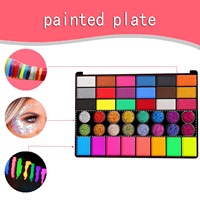Produk baru tiba 42 warna Kit lukis wajah, Makeup panggung berbasis air Halloween baru dengan Glitter Eye Shadow bubuk alat Makeup