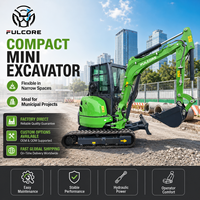 Mini-excavatrice FULCORE CE ISO9001, excavatrice compacte fiable pour les travaux de terrassement avec cabine de sécurité