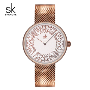 <span class=keywords><strong>Montre</strong></span> pour <span class=keywords><strong>femme</strong></span> Shengke, design unique, <span class=keywords><strong>montre</strong></span> pour <span class=keywords><strong>femme</strong></span> en <span class=keywords><strong>or</strong></span> rose, <span class=keywords><strong>montre</strong></span> à quartz de luxe, <span class=keywords><strong>montre</strong></span>-bracelet pour <span class=keywords><strong>femme</strong></span>, maille en acier, Relogio Feminino - Product Image 1