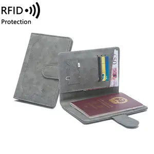 2024 새로운 도착 RFID 차단 지갑 PU 가죽 카드 홀더 신용 카드 여행 여권 지갑