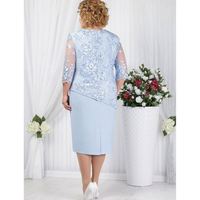 Vestido de Noche de Encaje para Mujer, Talla Grande, Media Manga, Venta al por Mayor