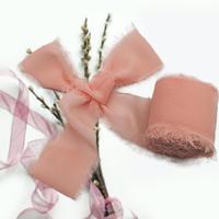 Bouquet de fleurs pour mariage en mousseline, 50 pièces, accessoires décoratifs, bord effiloché, mousseline de soie froissée, vêtements, tissu de couture, ruban en soie