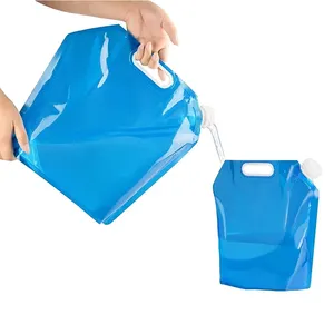 Contenedor de tanque plegable 5L Portador de plástico sin BPA Tanque de agua portátil Ligero Ahorro de espacio Bolsa de bolsa de Caño plegable