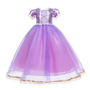 Niñas Anime princesa vestidos <span class=keywords><strong>de</strong></span> verano niñas Cosplay <span class=keywords><strong>Rapunzel</strong></span> <span class=keywords><strong>vestido</strong></span> Año Nuevo carnaval disfraz cumpleaños fiesta <span class=keywords><strong>vestido</strong></span> para niñas - Product Image 3