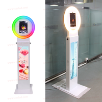 Photobooth Rond Populaire en Aluminium avec Coque en Fer et Flight Case pour Location d'Événements