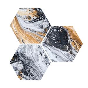 Posavasos Hexagonales de Cerámica LJ-01-81, Impresión Digital, Diseño Artístico Abstracto, Juego de Regalo Promocional Duradero - Product Image 4