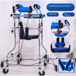 Steel Standard Rollator Folding Rollator Rollator Walker Rehabilitation Therapy Supplies Health Care Elderly Disabled Foldable - Product Image 2