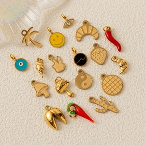 Pendentif de série alimentaire transfrontalier collier anneau vivant station indépendante collier pendentif rond pendentif couleur or 18 carats - Product Image 1