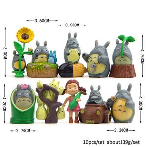 Nuevos diseños de dibujos animados gato girasol mi vecino Totoro 3D miniaturas muñeca musgo Micro paisaje Decoración - Product Image 3