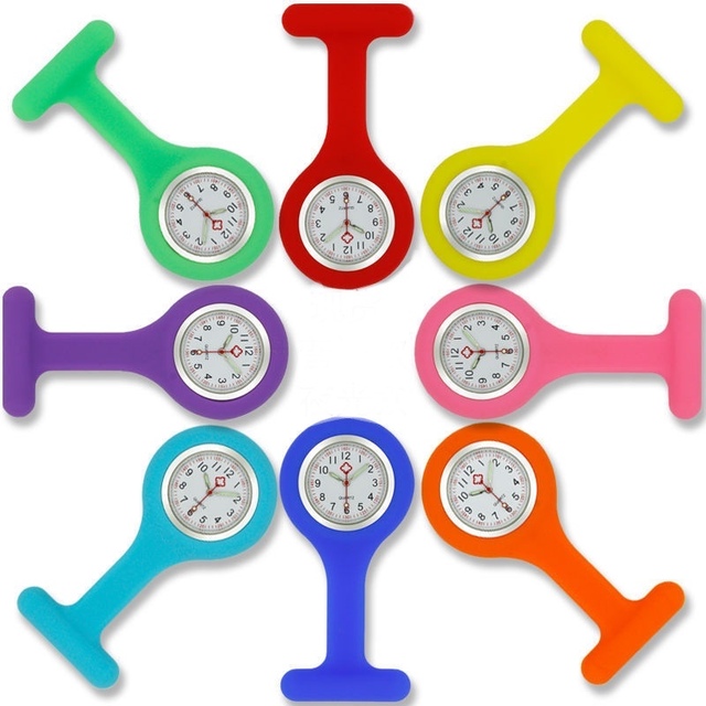 Custom Luminous Mechanical Nurse Pin Fob Watch Resin Luxury Modern Art Deco Design Wholesale