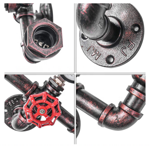 Đèn tường <span class=keywords><strong>LED</strong></span> điện kiểu công nghiệp nhẹ, phong cách steampunk, làm từ sắt, kim loại cổ điển, ống nước, dành cho quán bar/quán cà phê/phòng khách - Product Image 4