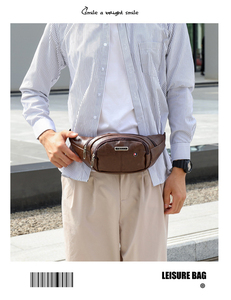 La <span class=keywords><strong>mejor</strong></span> <span class=keywords><strong>riñonera</strong></span> deportiva, <span class=keywords><strong>riñonera</strong></span> de entrenamiento plana suave de cuero marrón Vintage personalizada con logotipo OEM para viajes al aire libre - Product Image 6