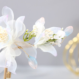 Nouveaux accessoires de coiffure Hanfu faits à la main pour femmes et enfants 2023, épingles à cheveux de style ancien avec pompons bleu clair et cheveux - Product Image 4