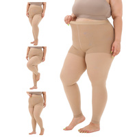 Collants de compression médicaux sans pieds pour femmes, confortables, respirants, antibactériens, à compression 20-30 mmHg, pour l'œdème
