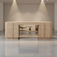Bureau en bois massif, vente en gros directe d'usine, style américain moderne minimaliste, table de toilette sculptée rétro, personnalisable