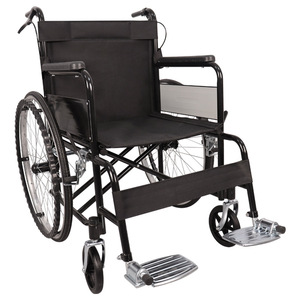 Folding Lightweight Home Wheelchair With Commode 22 Inch Manual Elderly Stroller No Assembly Required High Carbon Steel Durable - Product Image 2