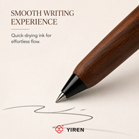 Stylo bille rétractable YIREN en bois naturel mat, format de poche, couleurs vintage variées, idéal pour le bureau et l'école