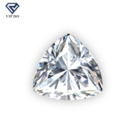 Usine de pierres précieuses de Wuzhou, pierres en vrac de zircone cubique de couleur blanche, taille trillon, 3*3-12*12mm, pierres synthétiques taillées à la machine, forme trillon, pierre CZ