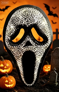 Maschera Integrale con Teschio in Strass per Cosplay - Maschera Fantasma per Costume di Halloween - Product Image 5