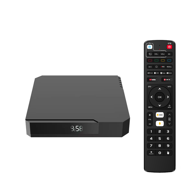 Amlogic S905w2 Quad-core 1.5GHz Android 11 4K VP9/HDR10+ Dual-Band WiFi 2.4/5.8G BT RCU Voice Control STB TV Receiver