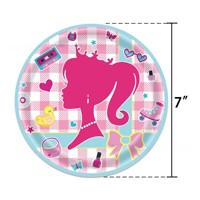 Nappes de fête d'anniversaire princesse rose, thème Babi Girl pour les enfants, filles, poupées princesses, décorations de fête sur le thème des princesses