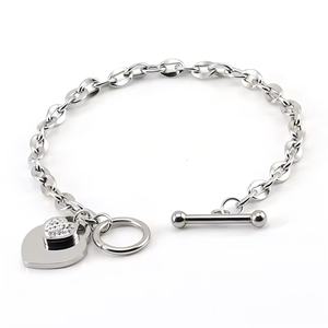 Stainless Steel Heart Bracelet for Women, <b>Titanium</b> Steel 18K Gold Personalized OT Buckle Bracelet for Women Fashion Jewelry - Product Image 1